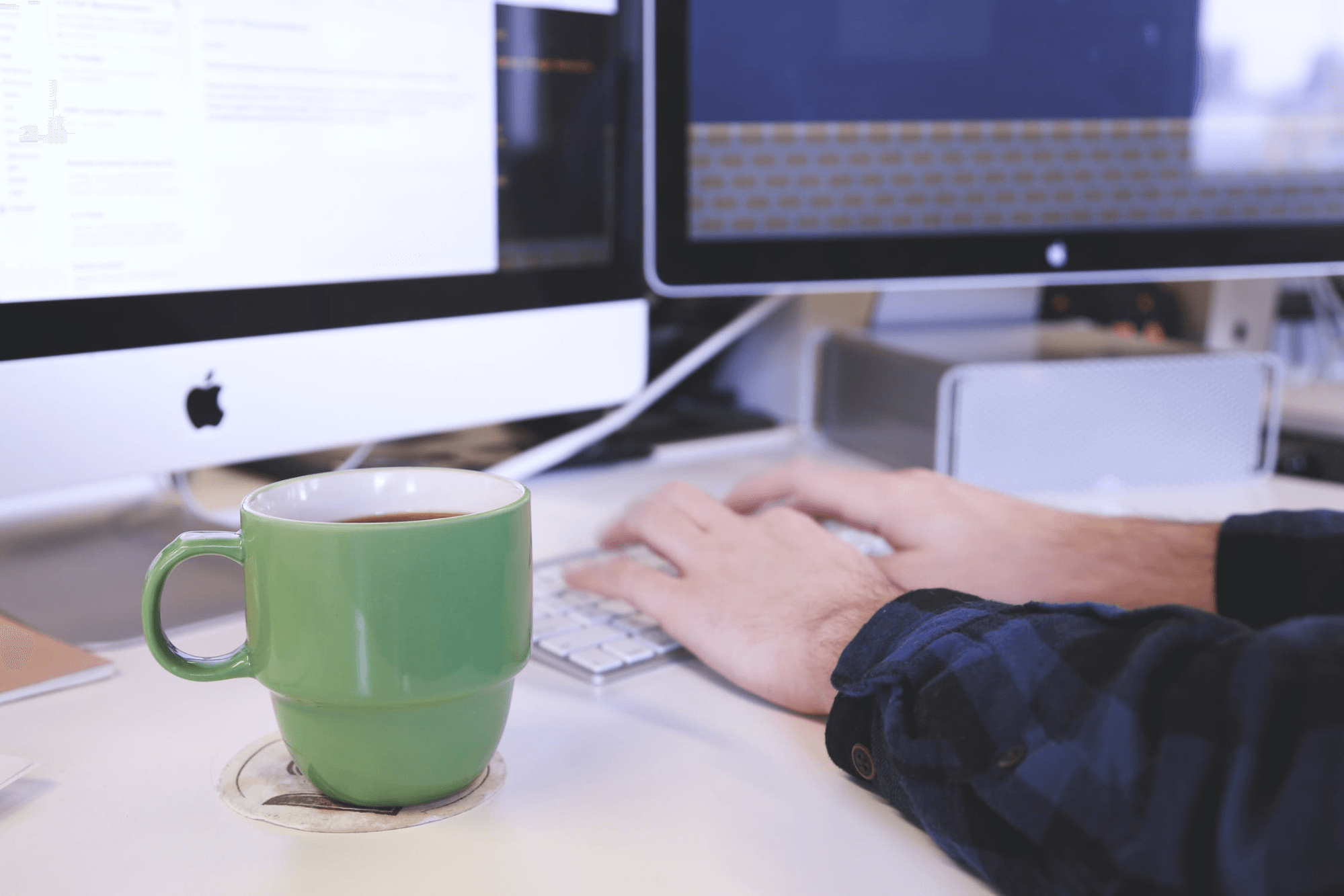 picture showing a man preparing an email sequence on his PC