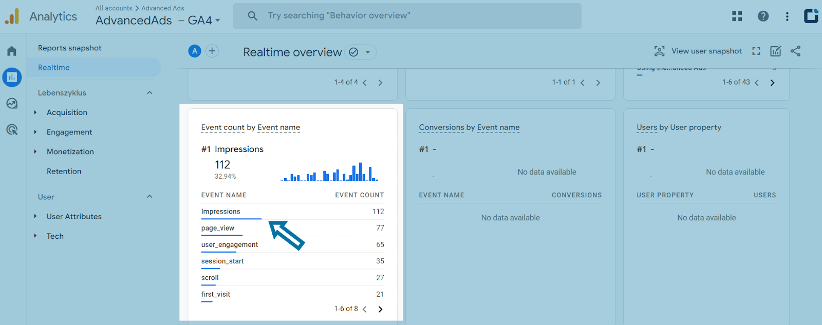 Aperçu en temps réel dans Google Analytics