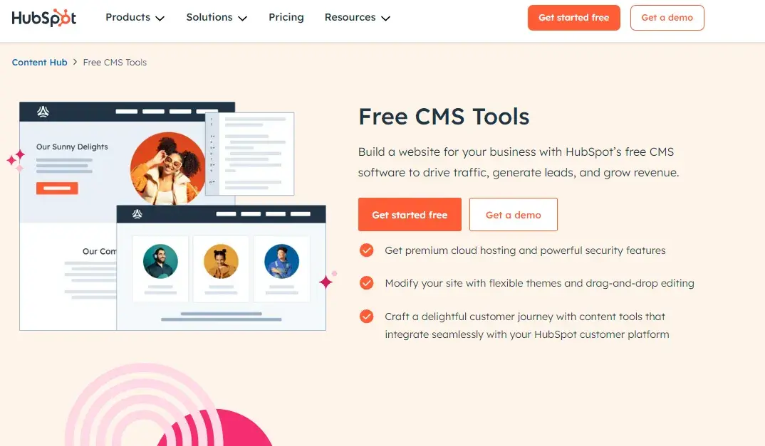 Blog software, free, examples: HubSpot CMS