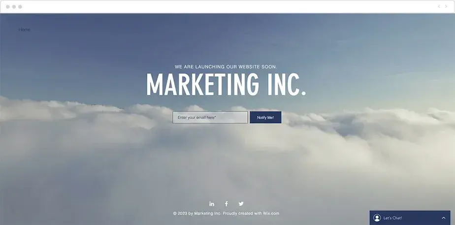 launch landing page template