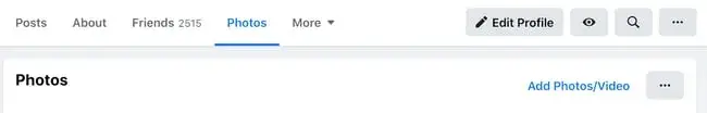 Screenshot showing where photos appear on a Facebook profile