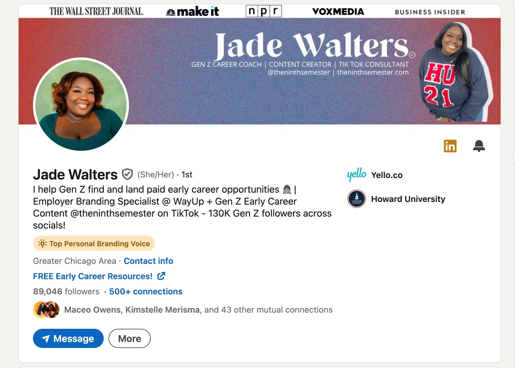 jade walter's linkedin account