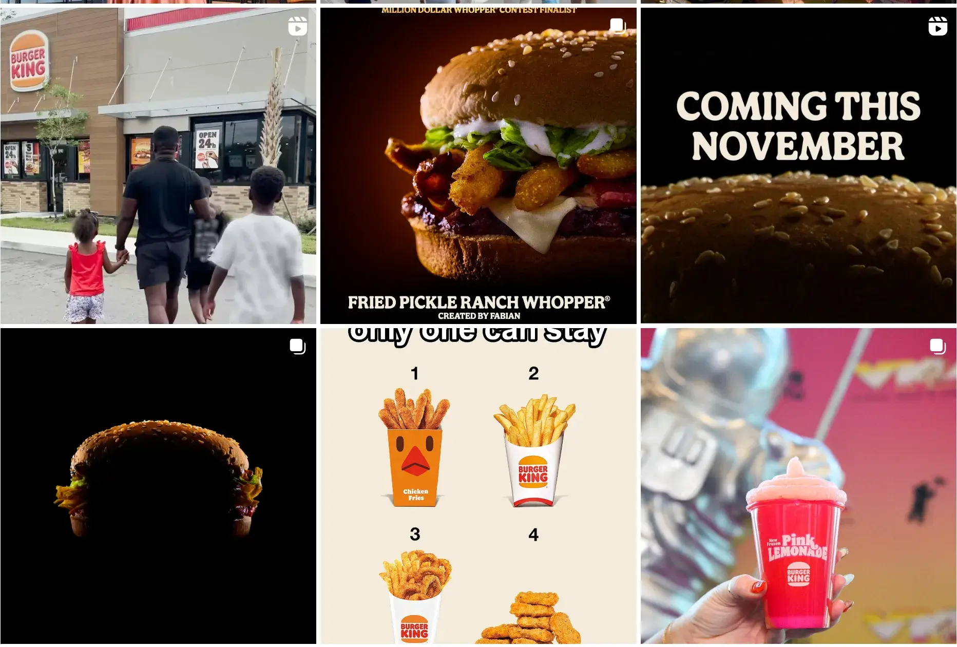 Screencap of Burger King’s Instagram account. 