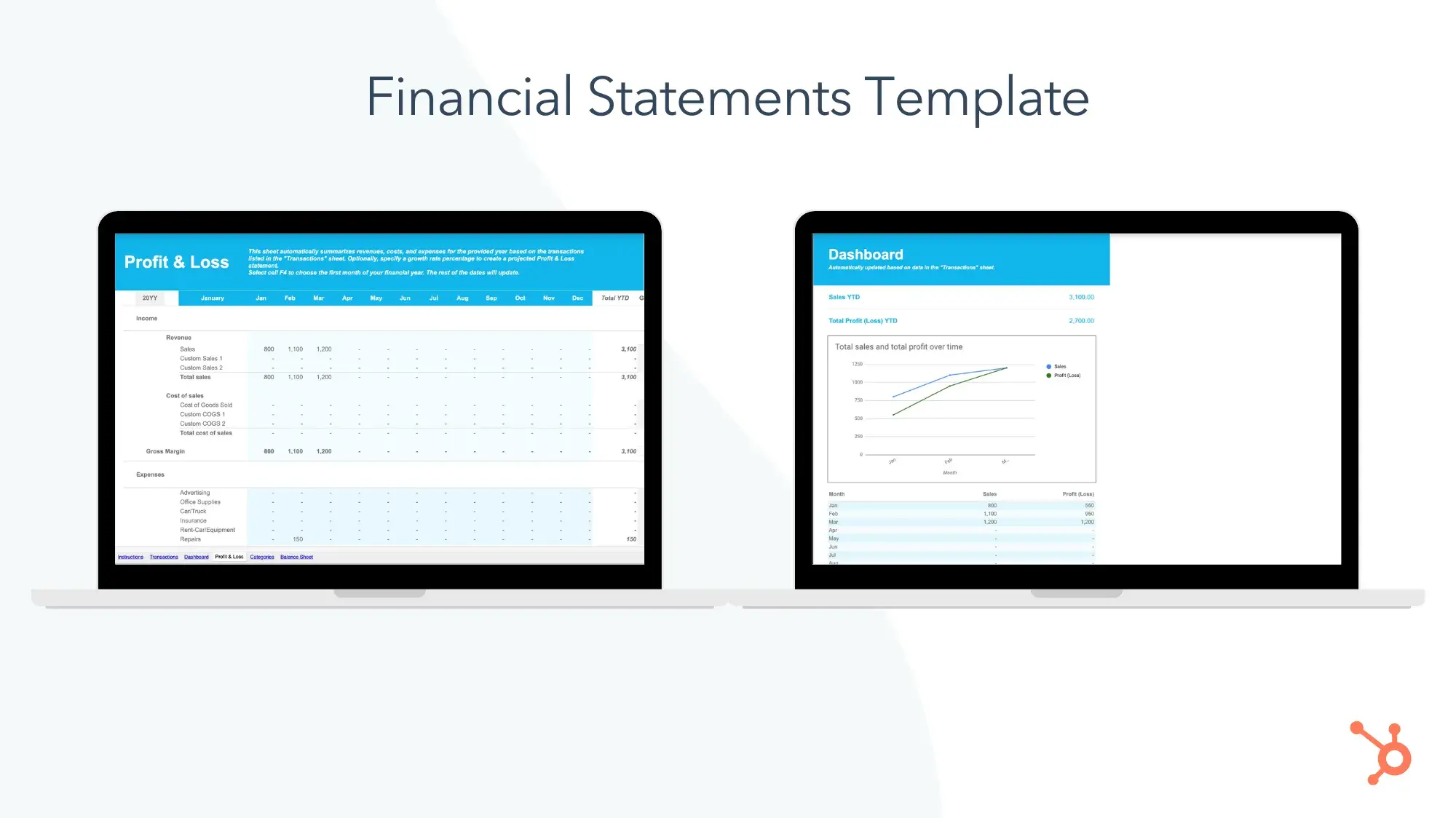 screencaps of financial statements template.