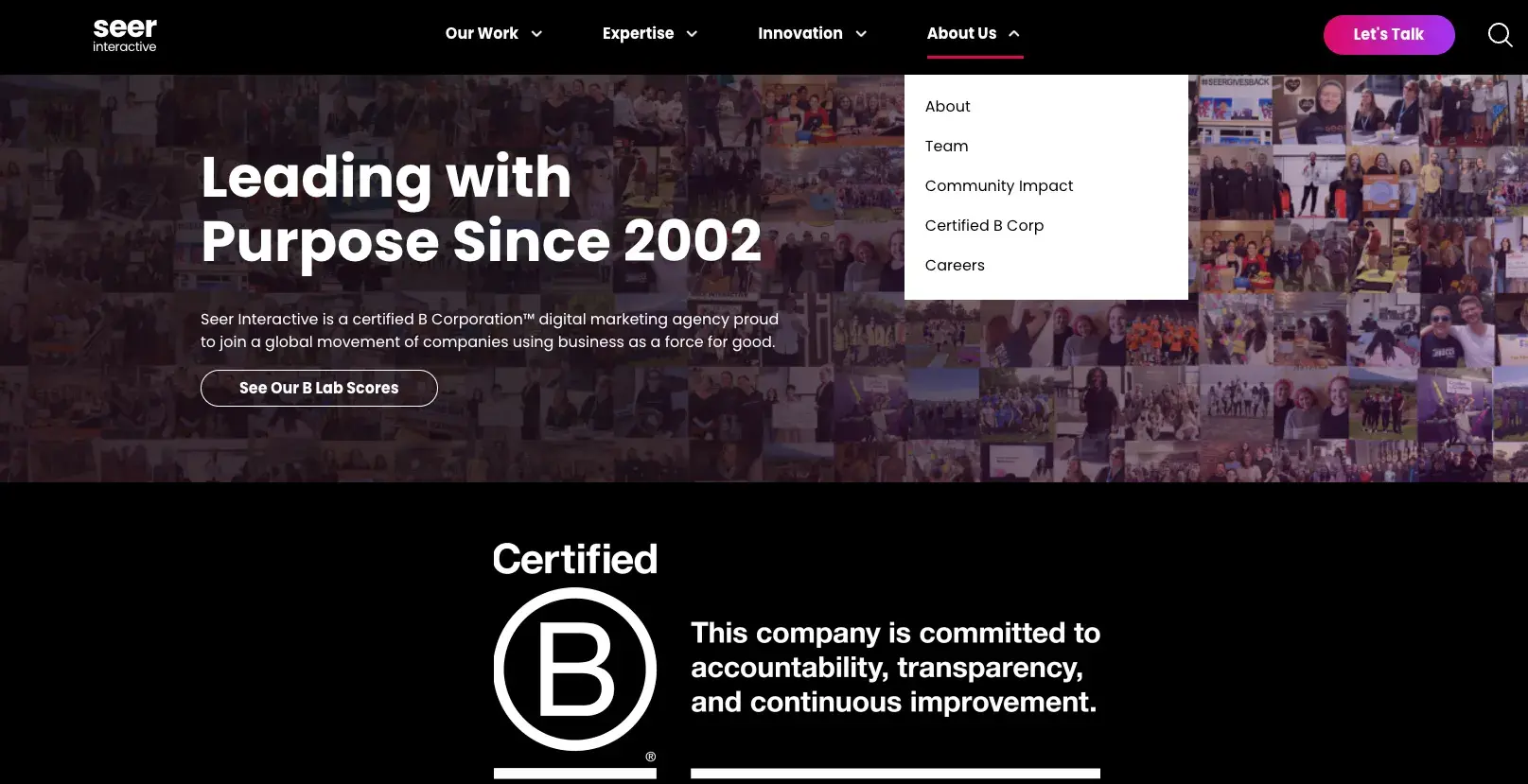 Seer interactive company B certification