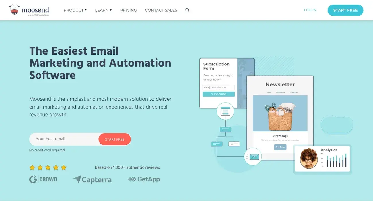 free email newsletter templates: moosend