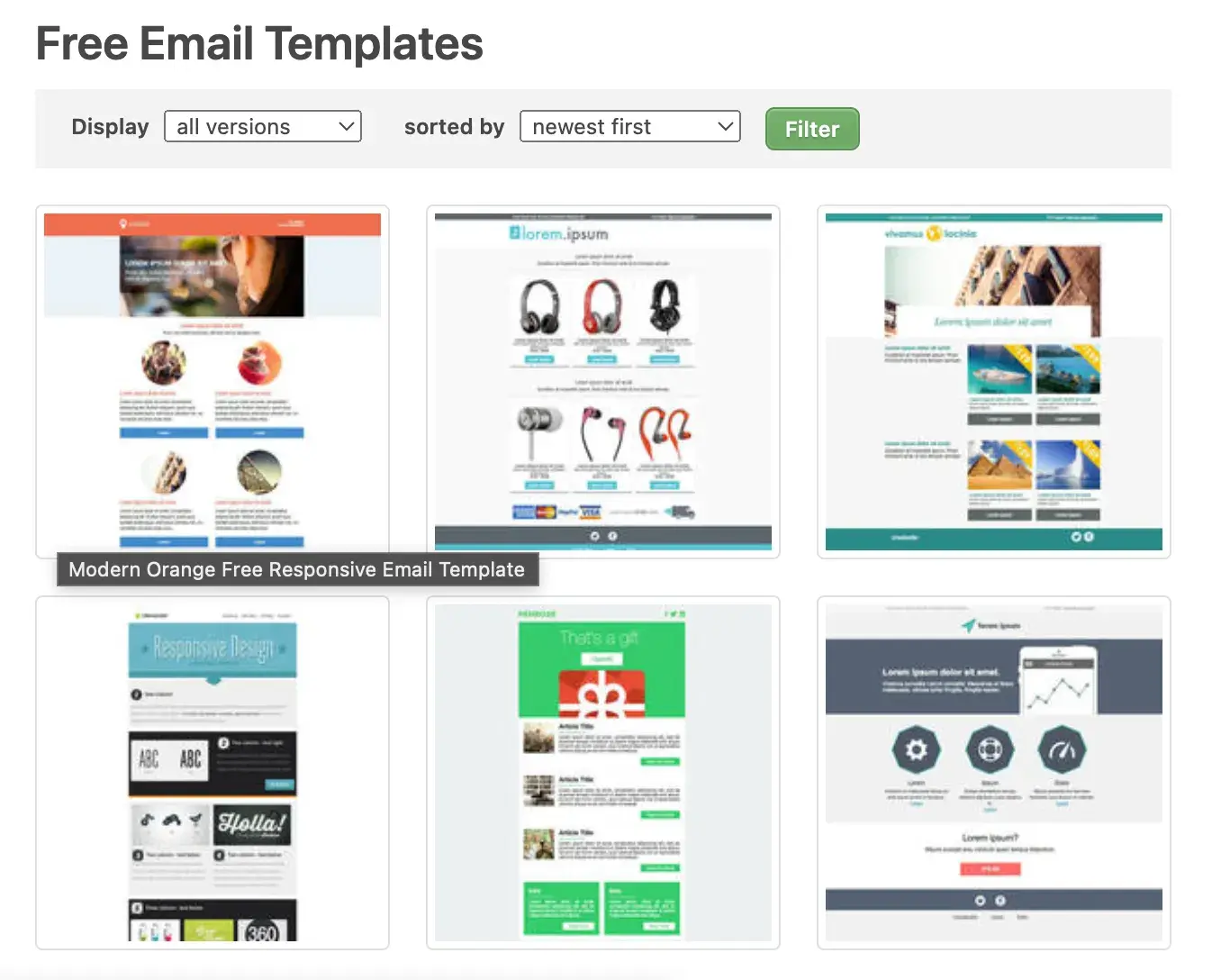 free email newsletter templates from themezy