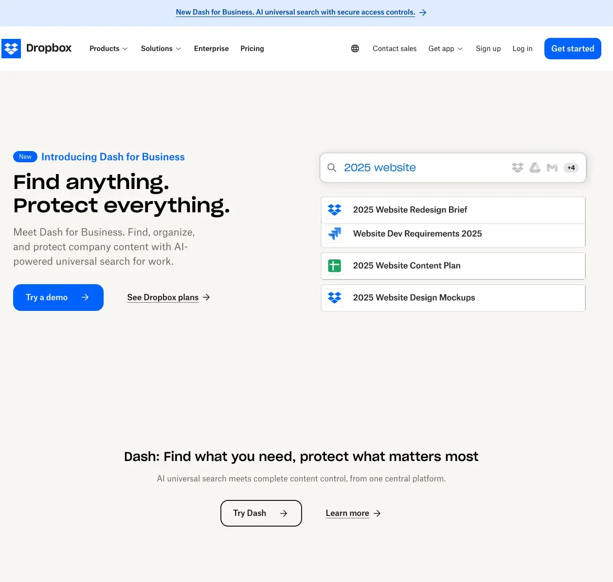 Exemples de pages de destination Saas que nous aimons : Dropbox