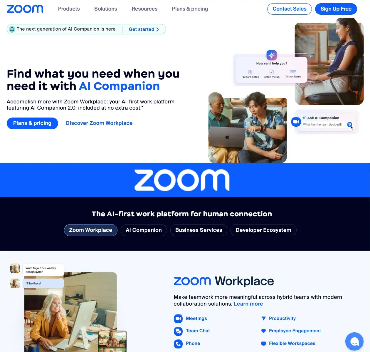 Exemples de pages de destination Saas que nous aimons : zoom