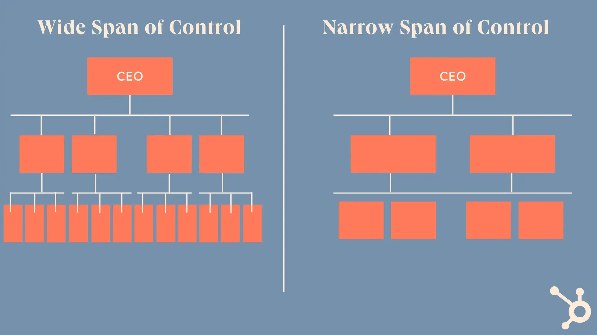 visual of the extent of control of the constituent elements of the company