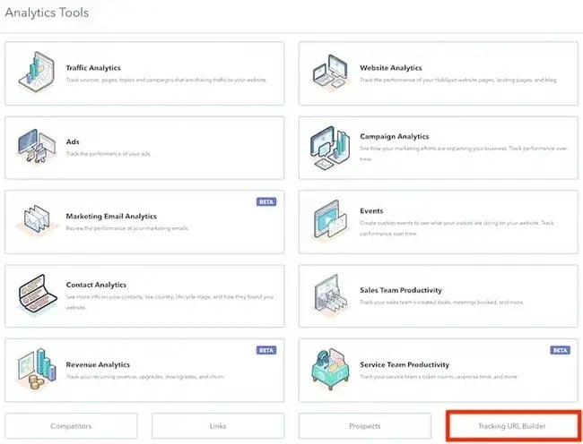 how to build utm codes in hubspot: open the tracking url builderhttps://blog.hubspot.com/marketing/what-are-utm-tracking-codes-ht