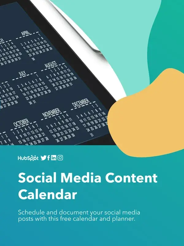 hubspot's social media content calendar templatedownload now