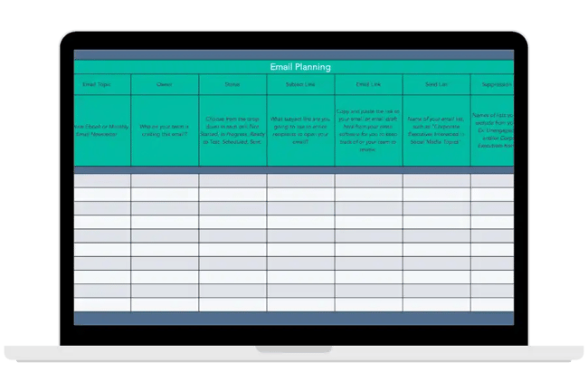 Email Planning Template in Excel