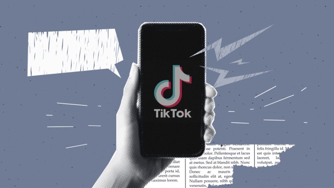 Phone with TikTok on screen