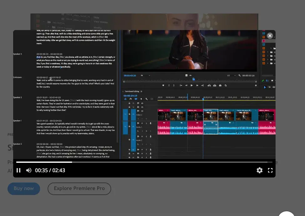 utilisez des outils d'édition de texte comme Adobe Premiere Pro pour réduire votre temps de production vidéo