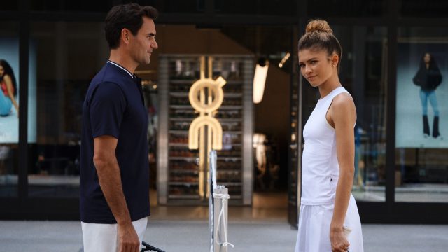 Zendaya and Roger Federer meet up for an imaginary match to promote a real-life brand called On sneakers.