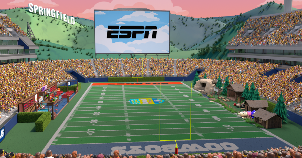 Dallas Cowboys' AT&T Stadium Transformed into Simpsons Atoms Stadium in Springfield